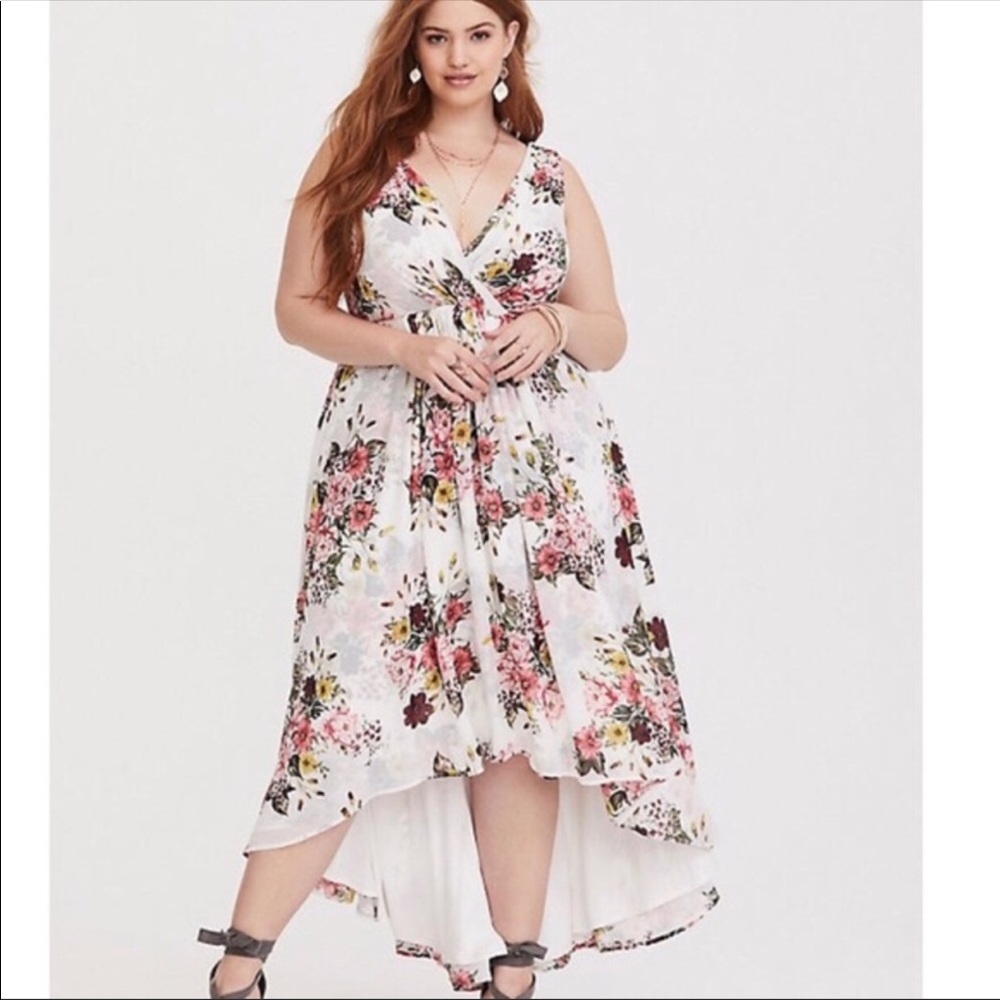 SPECIAL OCCASION WHITE FLORAL CHIFFON DRESS